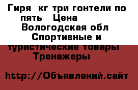 Гиря16кг три гонтели по пять › Цена ­ 1 000 - Вологодская обл. Спортивные и туристические товары » Тренажеры   